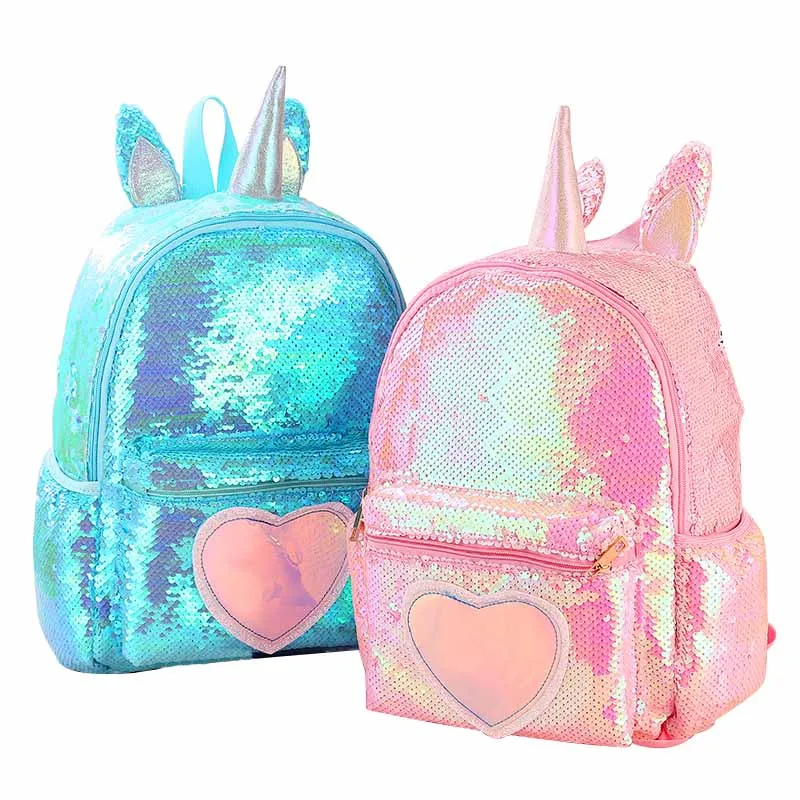 Cartable Scolair New Three-Dimensional Unicorn Backpack Fashion Dream Sequin Love Backpack