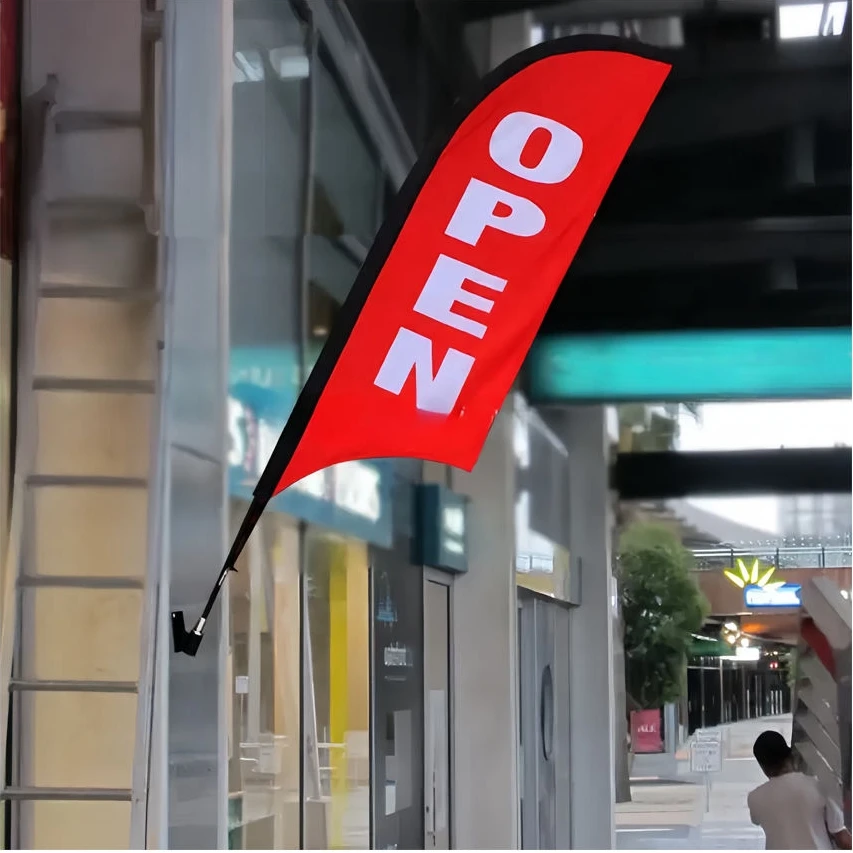Flag Factory Wholesale Flying Beach Flag Banner Promotional Advertising Wind Outdoor Custom Feather Flags