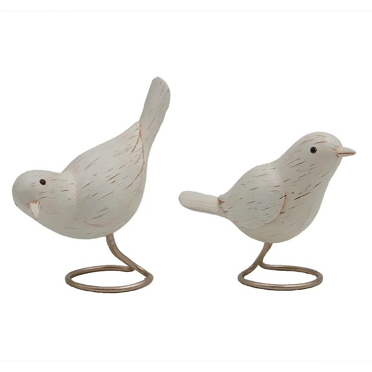 Птицы из полирезины с железными ножками гарантированного качества, 2 сбора, художественное украшение для дома