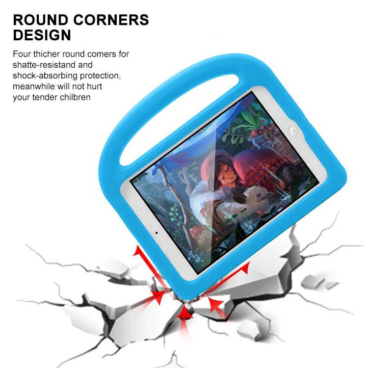 Kids EVA Shockproof Handle Protector Stand Cover Rubber Silicone Tablet Case For iPad 10.2 Pro 11 2020 Mini 5 T290