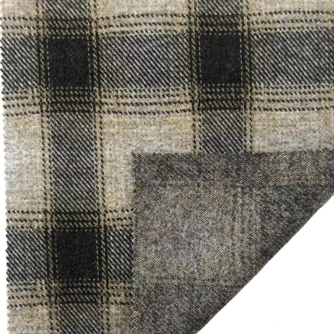 
High quality wholesale 100%polyester knit plaid fabric for overcoat 