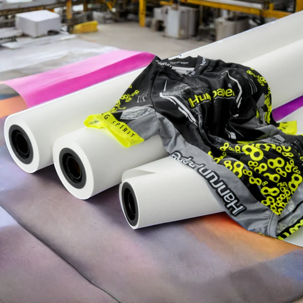 1.1m 0.9m 0.6m 1.6m width 80gsm sticky dye sublimation paper for sportswear and polyester