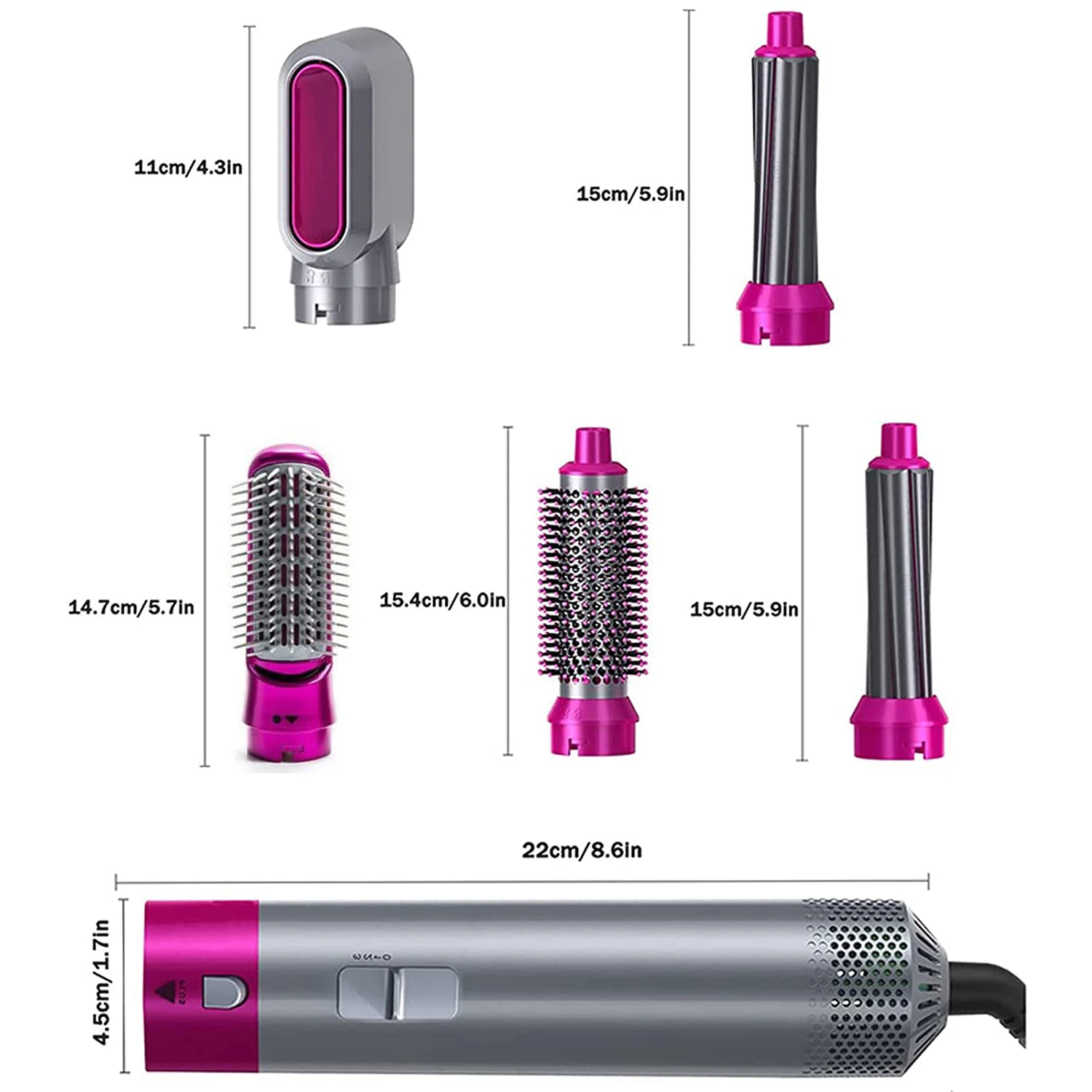 Hot New 5 In 1 Barrel Ceramic Big Wave Curler Curling Iron Interchangeable Barrel Hair  electric hot comb hair curler brush