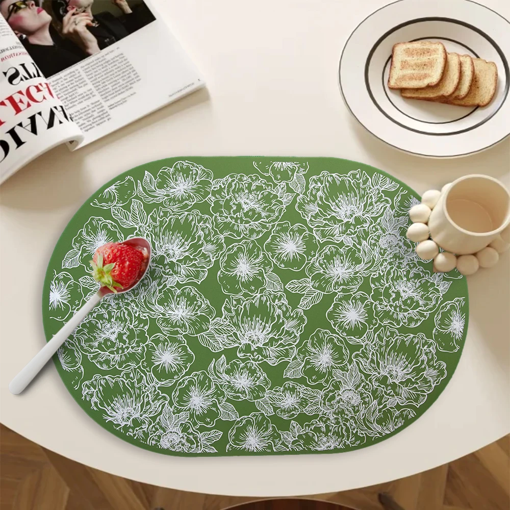 New Design Silicone Placemat 43x30cm Two Side Table Mat Low MOQ Custom Food Grade Certified Home Restaurant Decor