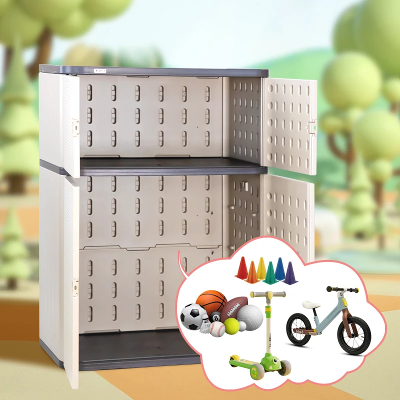 cheap price modern simple side cabinet plastic colorful storage cabinet 2 door hdpe cabinet