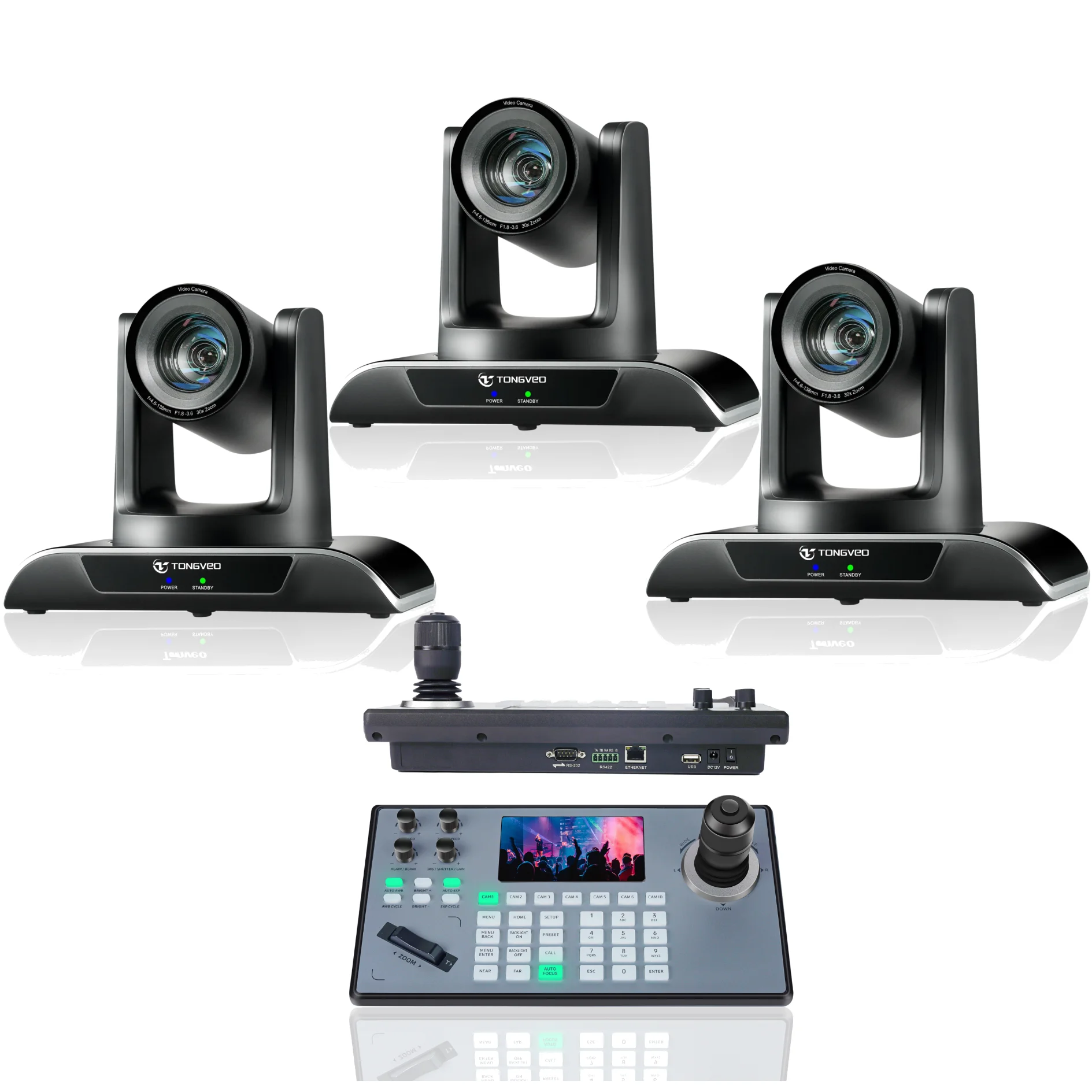 Live streaming NDI POE 30X Zoom PTZ Camera with Joystick Controller