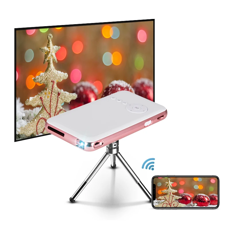 Hotack wholesale 4K 3D Android smart wifi pico mini pocket led projector interaction projectors for smartphone tablet PC