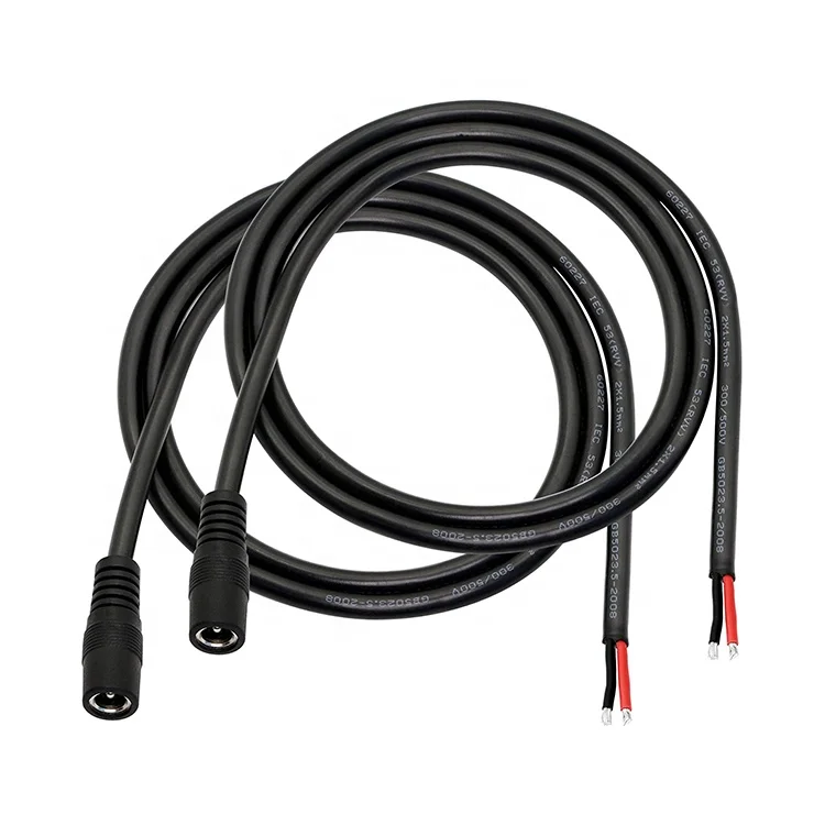 DC Jack 2.1x5.5mm Male Female Socket Barrel Connector to Open DC Pigtail Power Cable