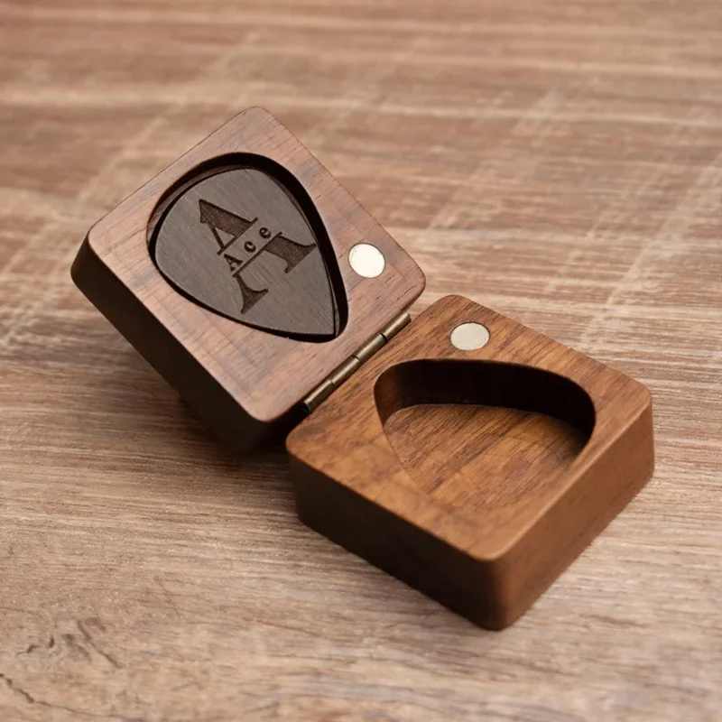 Personalized Wooden Guitar Picks with Case  Custom Guitar Pick Box Plectrum Box Guitar Player Gift  for Christmas