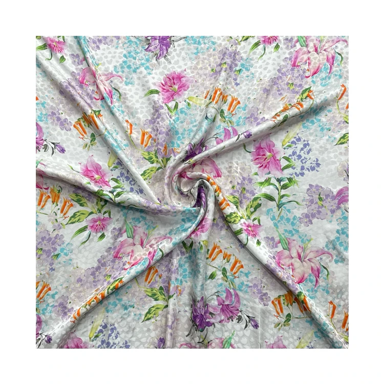 New arrival jacquard viscose/silk fabric mulberry silk for fashion garment