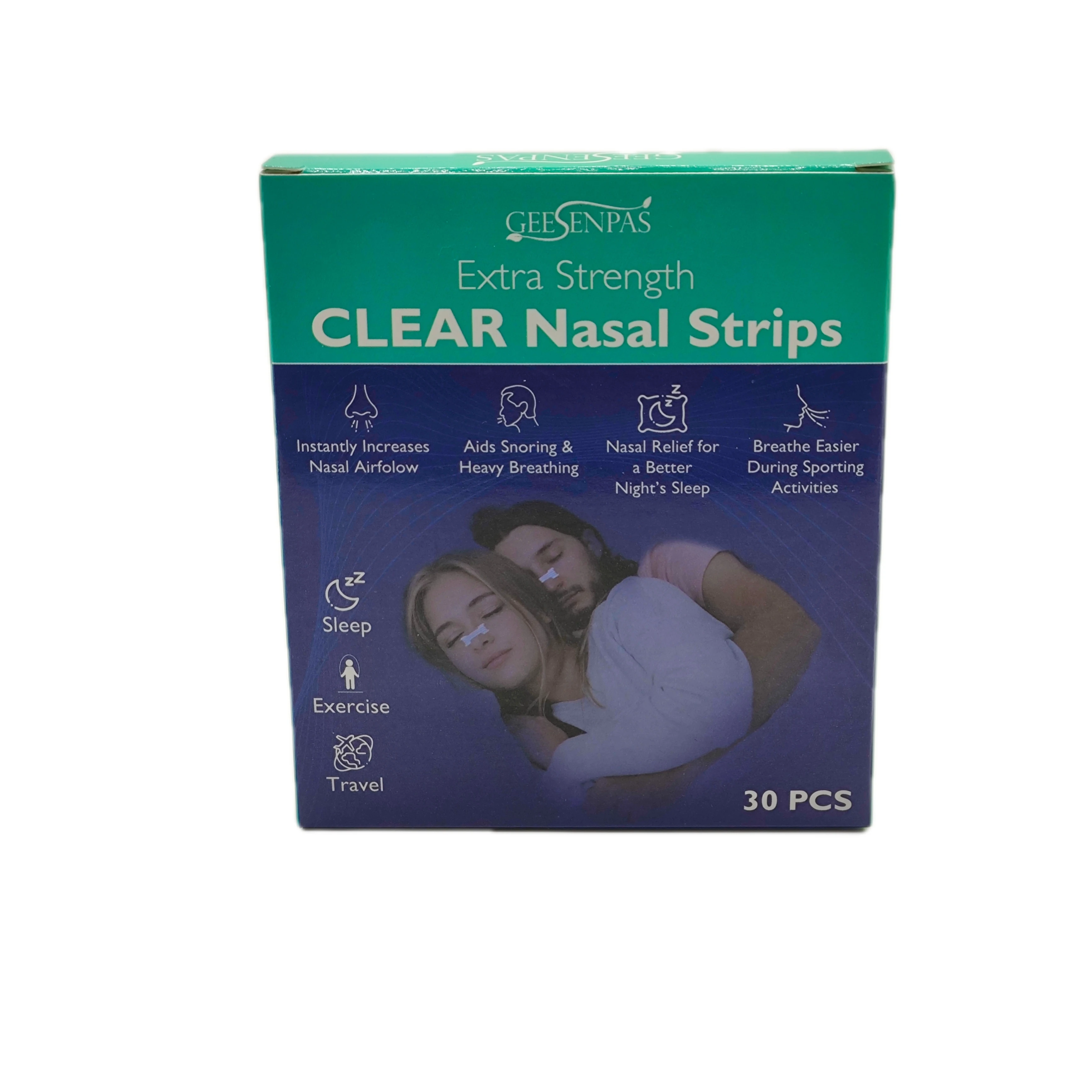 Reduce Snoring  60*21.5mm Extra Strength Clear Natural Disposable Nasal Strips