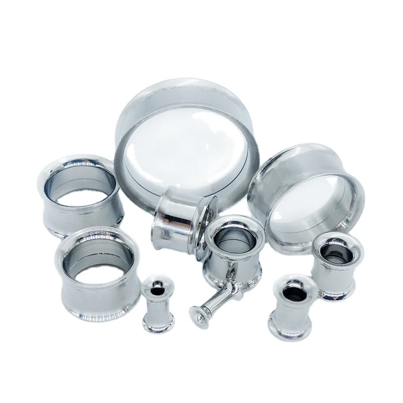 hollow double flare internally thread tunnel plugs piercing