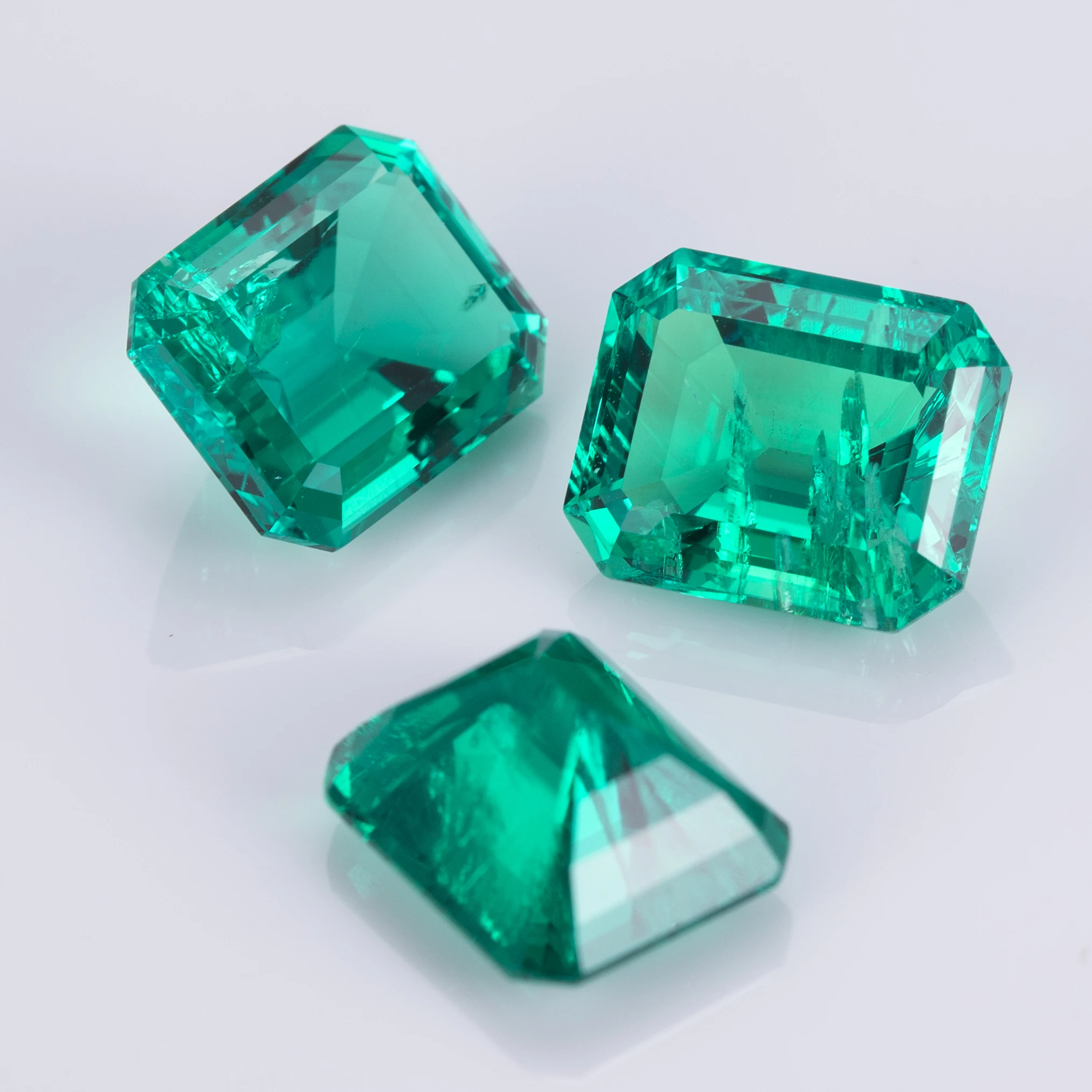 Messi Gems Wholesale Factory Price Colombia Lab Grown Emerald  Lab Created Emerald Emerald Cut