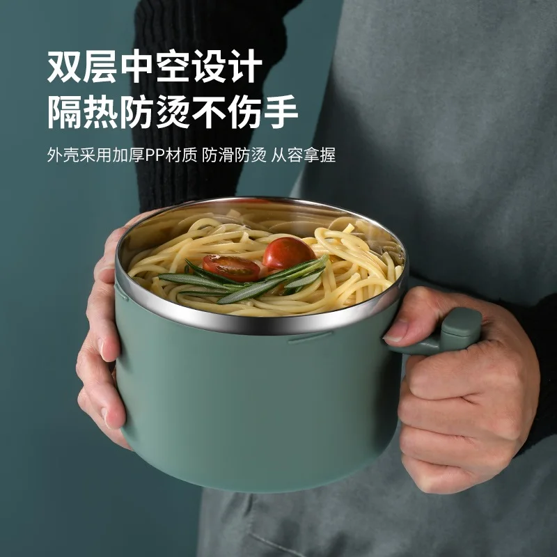 Stainless Steel 304 Snack Cup Metal Meal Cup Instant Noodles Fast Food Cup  for Student/Worker