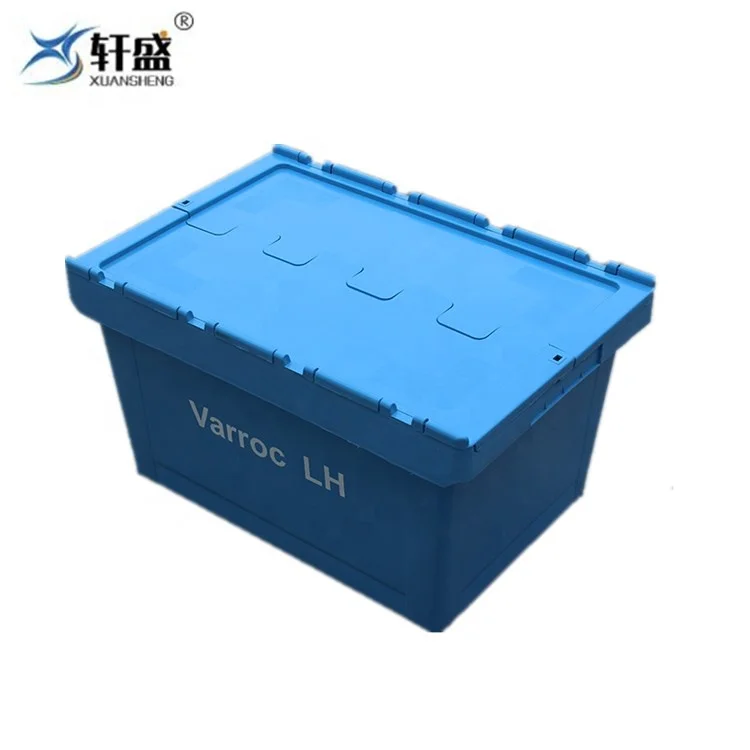 Wholesale 70L Heavy Duty Solid Moving Plastic stacking Boxes with PP Material