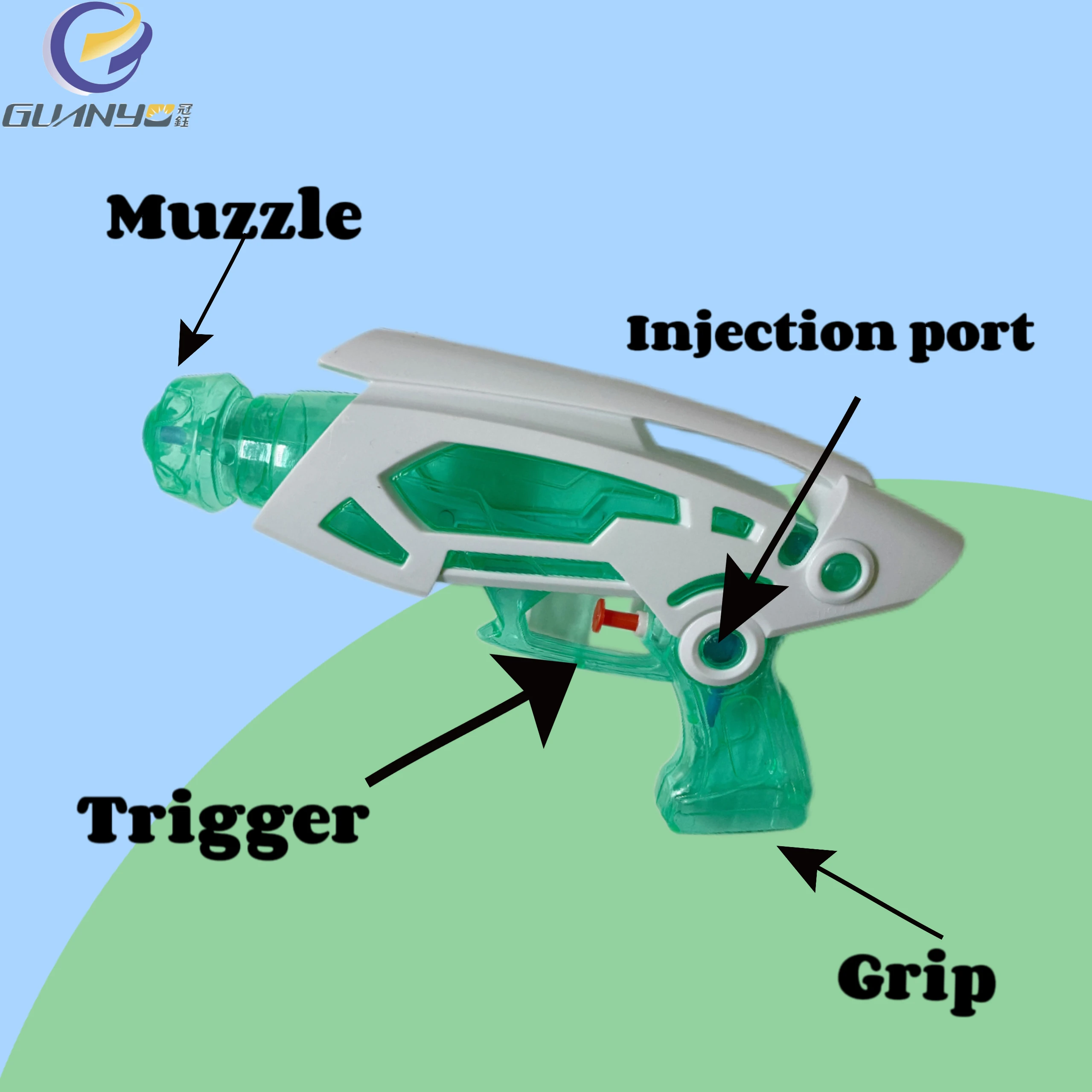 Factory Direct Selling Outdoor Summer Plastic Water Gun Splash Squirt Gun Transparent Small Pistol Toy Gifts For Kids Over 3