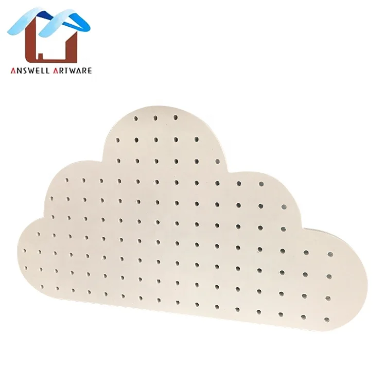 Customized White Cloud Shaped Wall Organizer Wall Hanging Jewelry Organizing Storage Plaque Pegboard