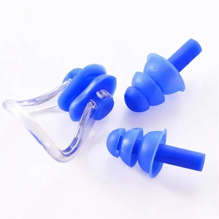 Professional  Silicone Ear plugs and Waterproof Nose Clip for Shower Bathing Surfing Protection for Adults and Kid earplugs