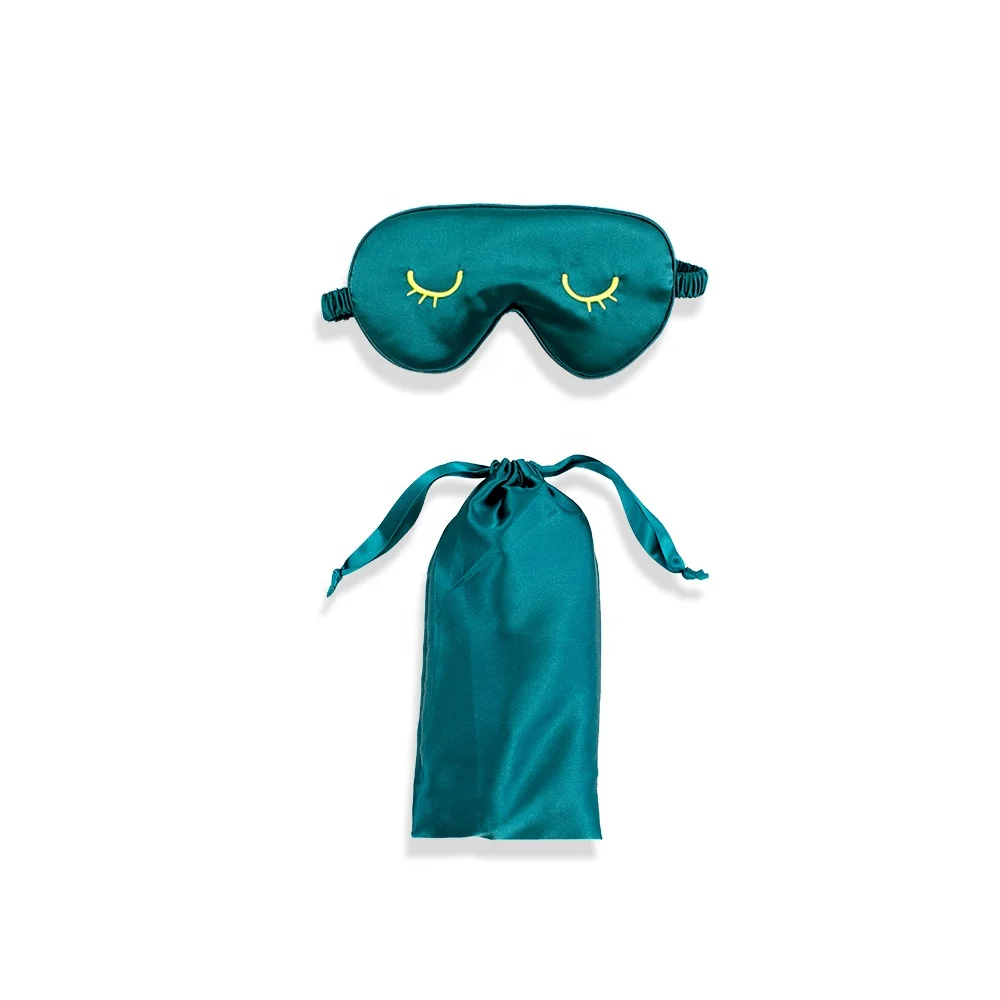 Custom Office lunch Break  Super Soft Smooth luxury stain silk sleep Eyelash Eye Mask with bag for travelling