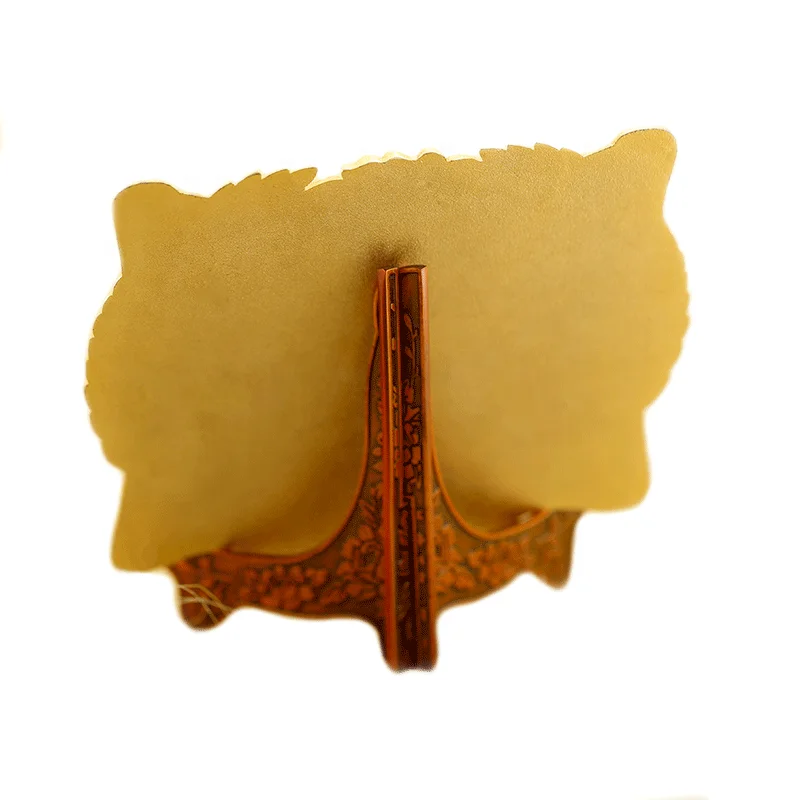 Vietnam decorative square shape souvenir honor gold plated metal plate with box