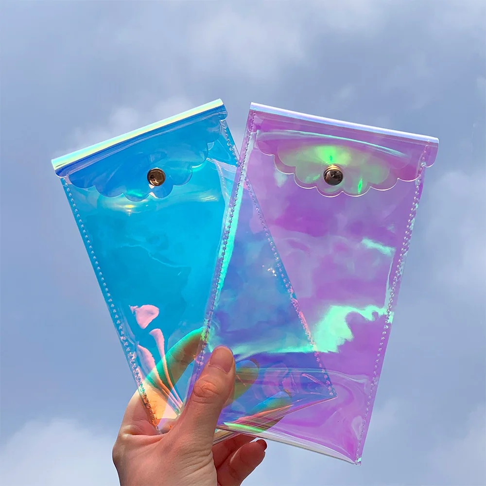 Waterproof Clear Transparent Custom Eyeglasses Packaging Tpu Plastic holographic Sunglasses Case With Logo