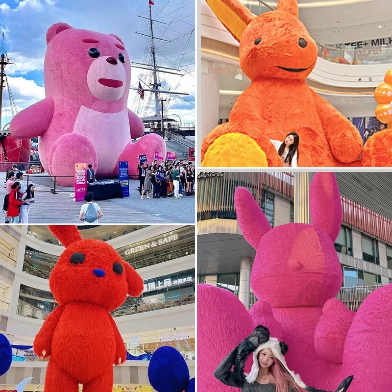 Giant inflatable Plush cartoon model stage animal Rabbit flocking advertising amusement party decoration playground park