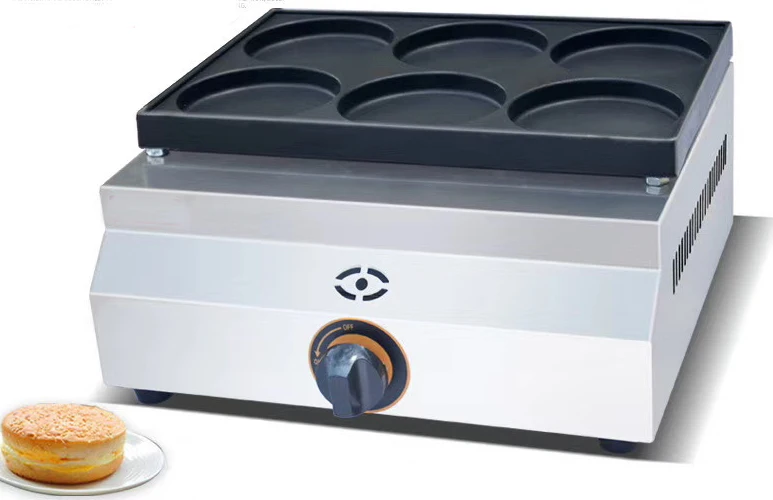 free shipping LPG Gas Type  110MM big cake 6 Holes  Hamburger pancake machine
