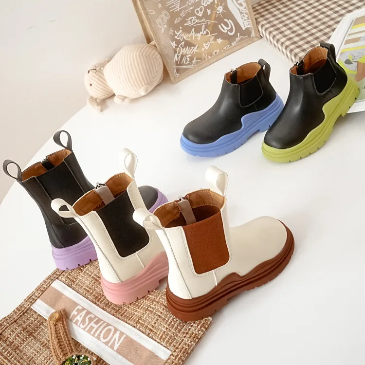 2021 Autumn and winter high quality new fashion girls short ankle boots kids rubber boots kids  boots  classic