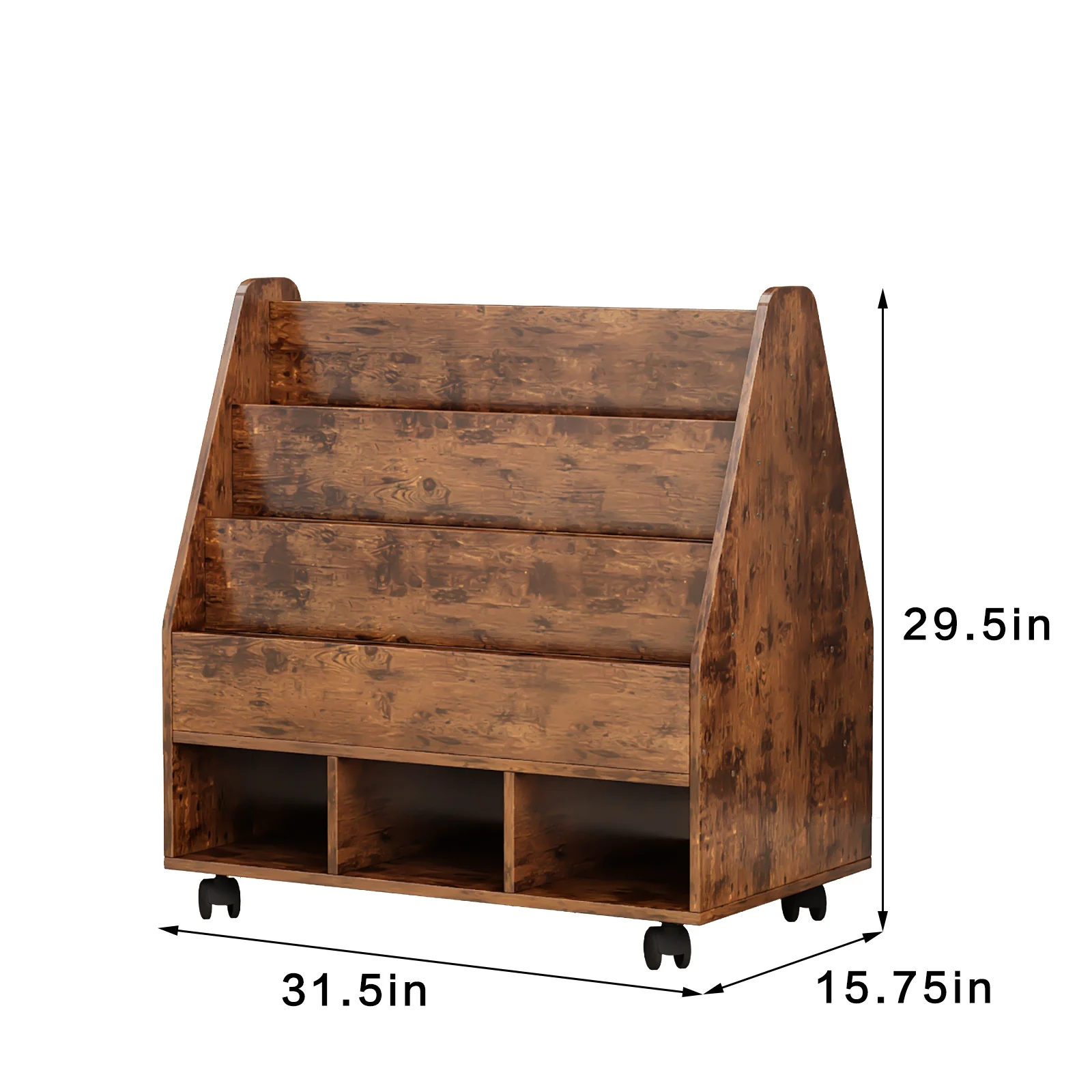 YQ FOREVER Kids Bookshelf Magazine Rack Newspaper Holder Display Book Rack Wooden Bookcase