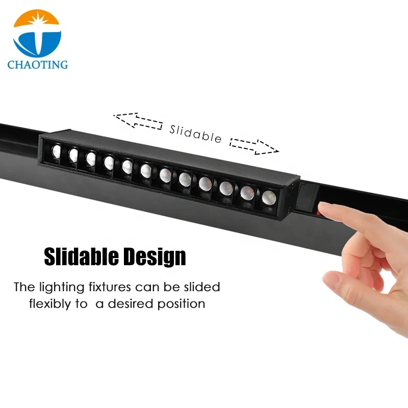 Recessed Mount Magnet Round Shape Dimmer Driver System Clothing Shop Linear Rail Spotlights Magnetic Track Light
