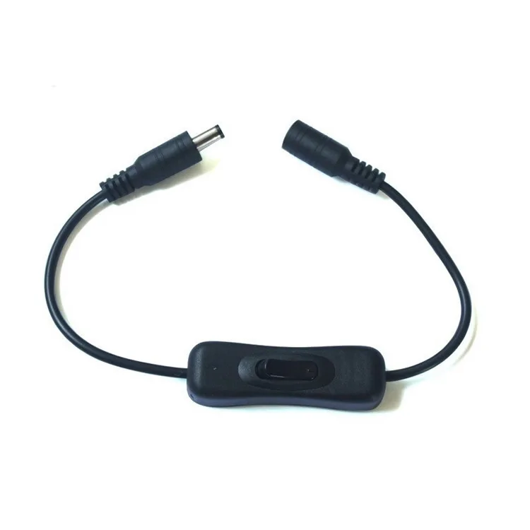 5.5mm*2.1mm Male To Female DC Connector Extension Cable Wire ON/OFF Switch DC Jack Power Cables For LED Strip Light