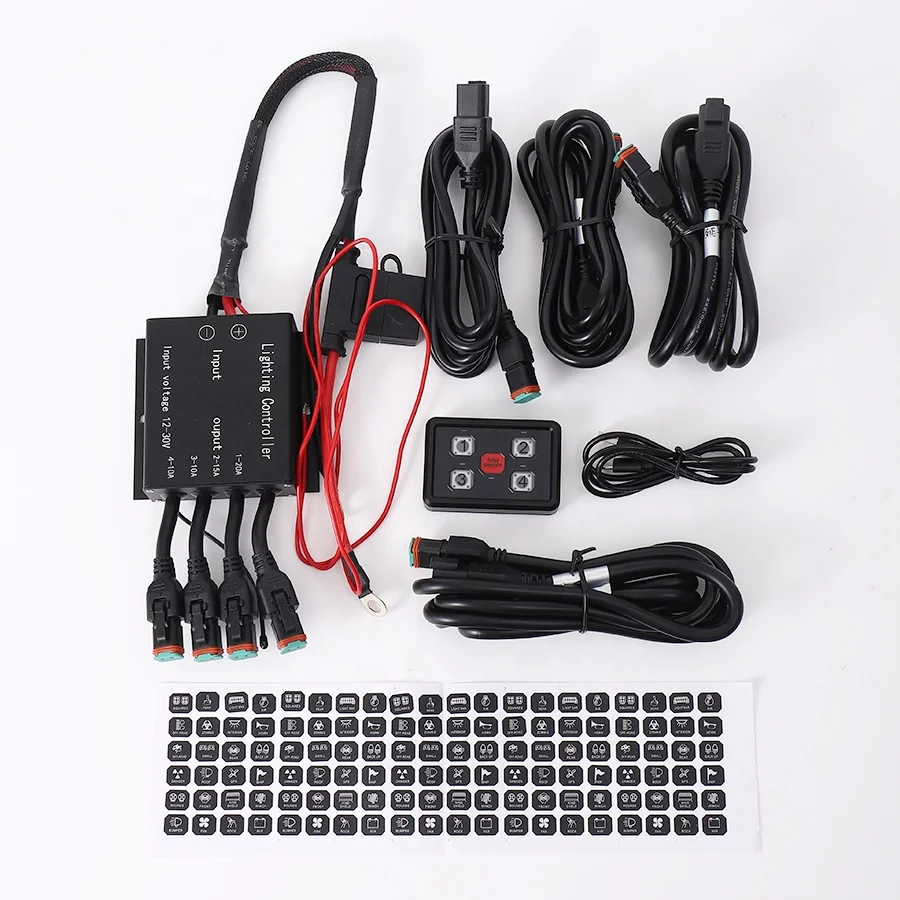 High Quality 4 Gang 2m Auto Car SUV Truck BUS ATV Wireless Light Wiring Harness Switch