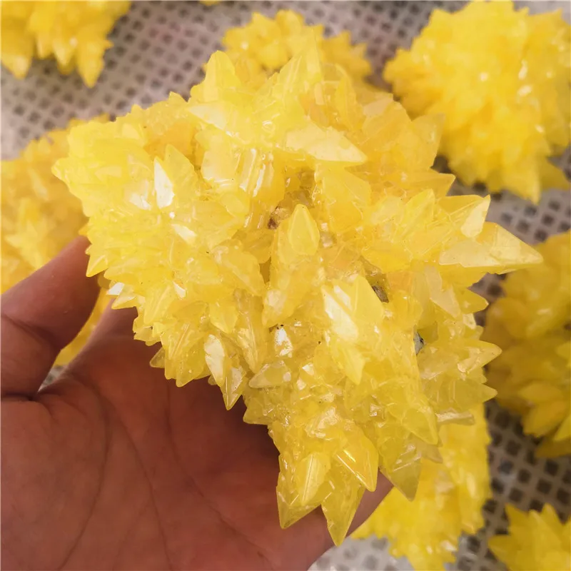 Wholesale Natural Crystal Lemon Yellow Sulfur Crystal Cluster Minerals Rock Cluster For Home Decoration