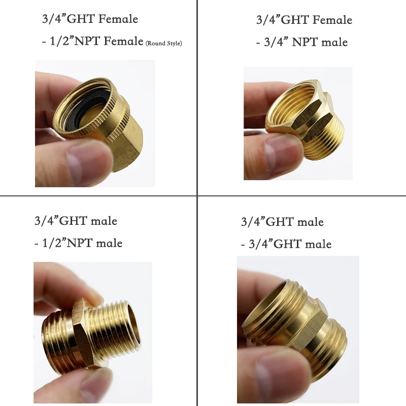 GHT NPT USA Thread Quick Connector Male Female Faucet  Adapter Water connector Repair Brass Fitting Garden hose connector