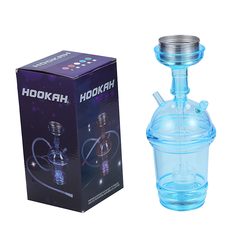 Wholesale Cheap Custom Plastic acrylic Hookah Travel LED Light Car Shisha Portable Hookah Cup Shisha Plastic Chicha