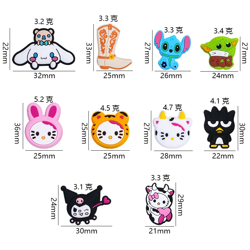 B10 New Design Cartoon Character Beads Silicone Focal Beads for Pen Making Food Grade BPA Free Character Customized Logo 50pcs