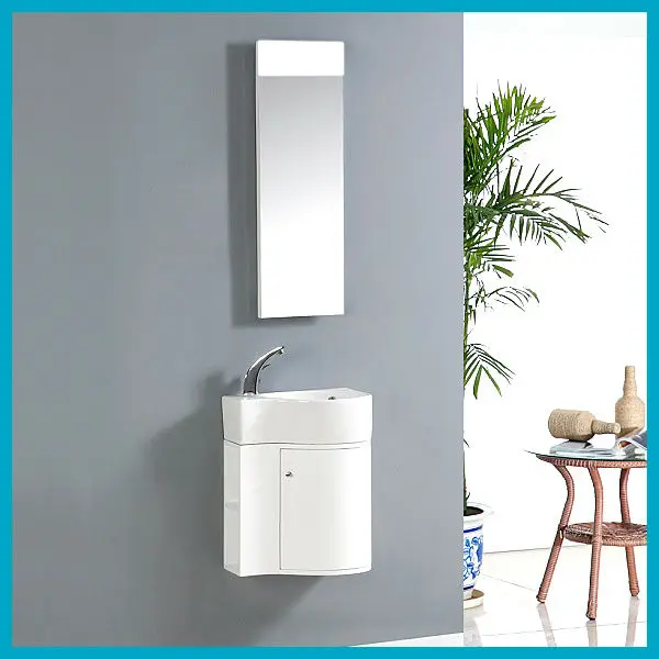 Modern Classic Design Double Glass Sink Bathroom Vanity Base Cabinet Rectangle MDF with Melamine LED Mirror Floor Mounted Hotels