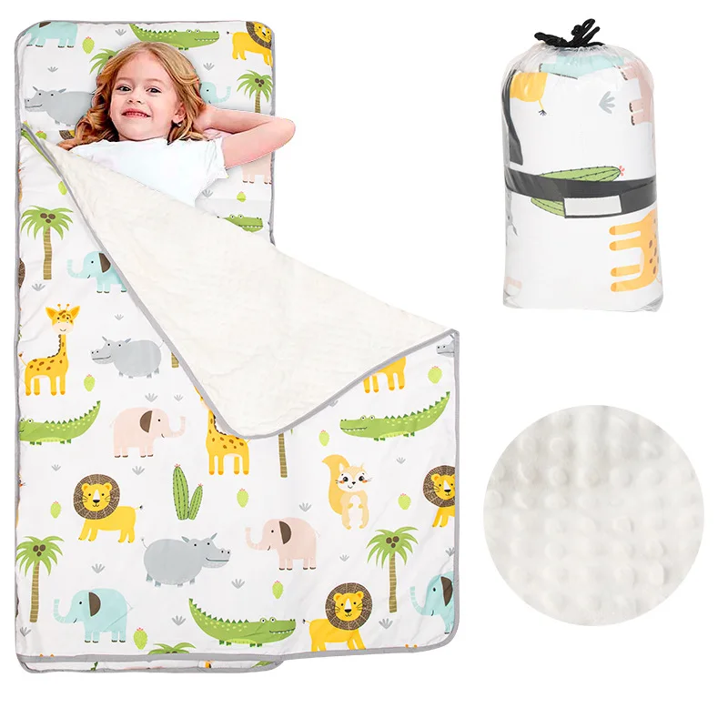 In Stock 2 in 1 pillow blanket Toddler Nap Mat Lightweight and Soft Perfect for Kids Preschool Fit on a Standard Cot