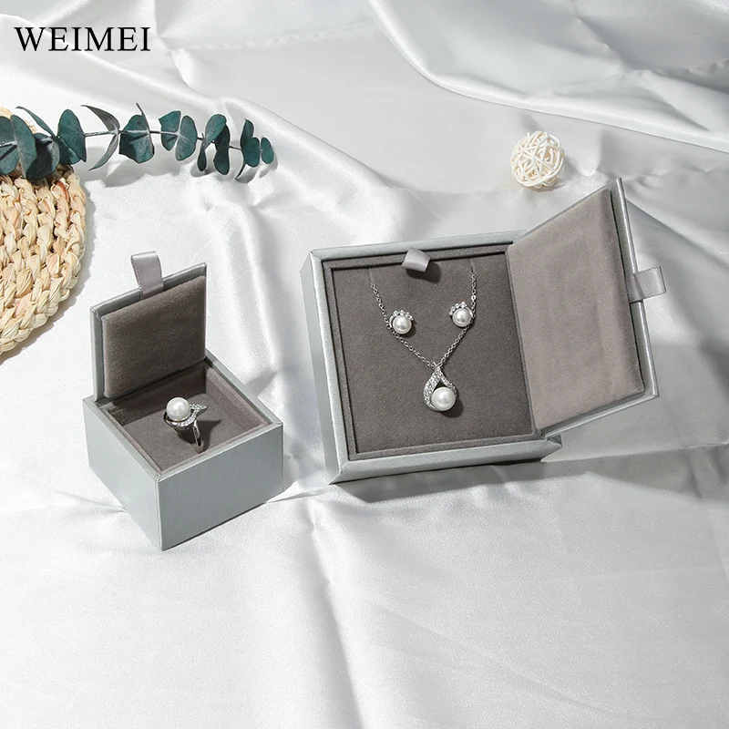 WEIMEI special paper jewelry wooden box polka dot clamshell ring gift box Ring necklace earring box