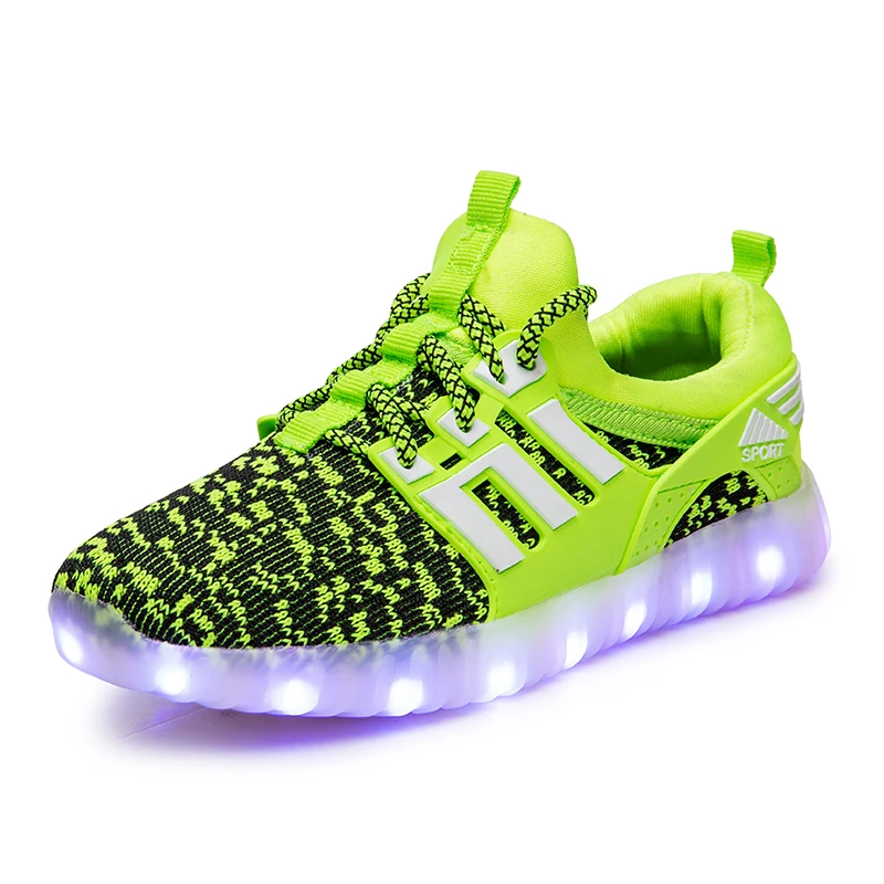 wholesale factory high quality USB rechargeable LED kid shoes light children shoes glowing unisex shoes light for promotion