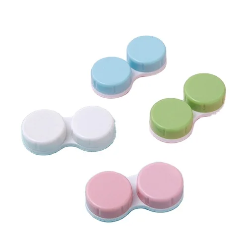 colorful push-type contact lens case flip double box invisible companion boxes cosmetic small travel box set
