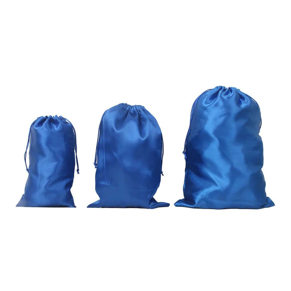 Lipstick Pouches Virgin Hair Extension Drawstring Silk Packaging Satin Bag