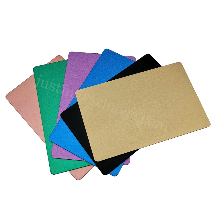custom matte blank aluminum business cards anodized membership metal credit cards for laser engraving