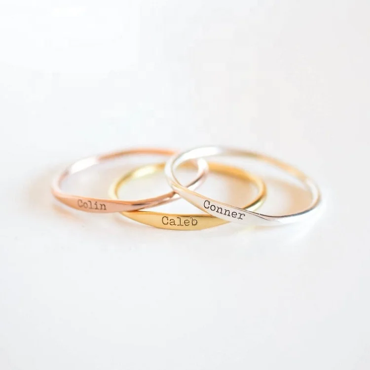 925 silver personalized wedding band white gold 14k custom engraved signet ring