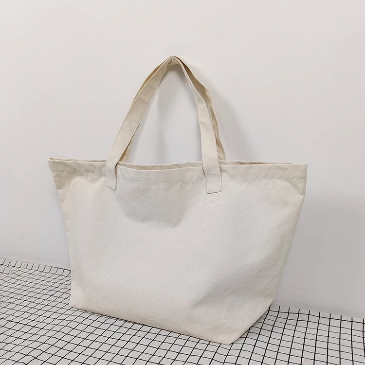 Hot sale high-capacity ordinary printing shopping bag reusable custom large canvas tote bag