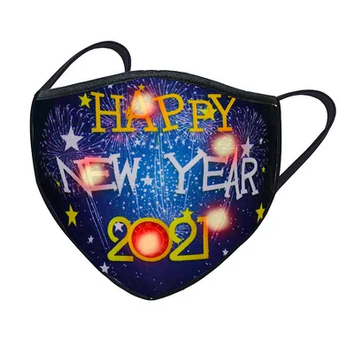 christmas gifts 2021 New Santa Claus Elk Logo Holiday party cartoon print LED light mask