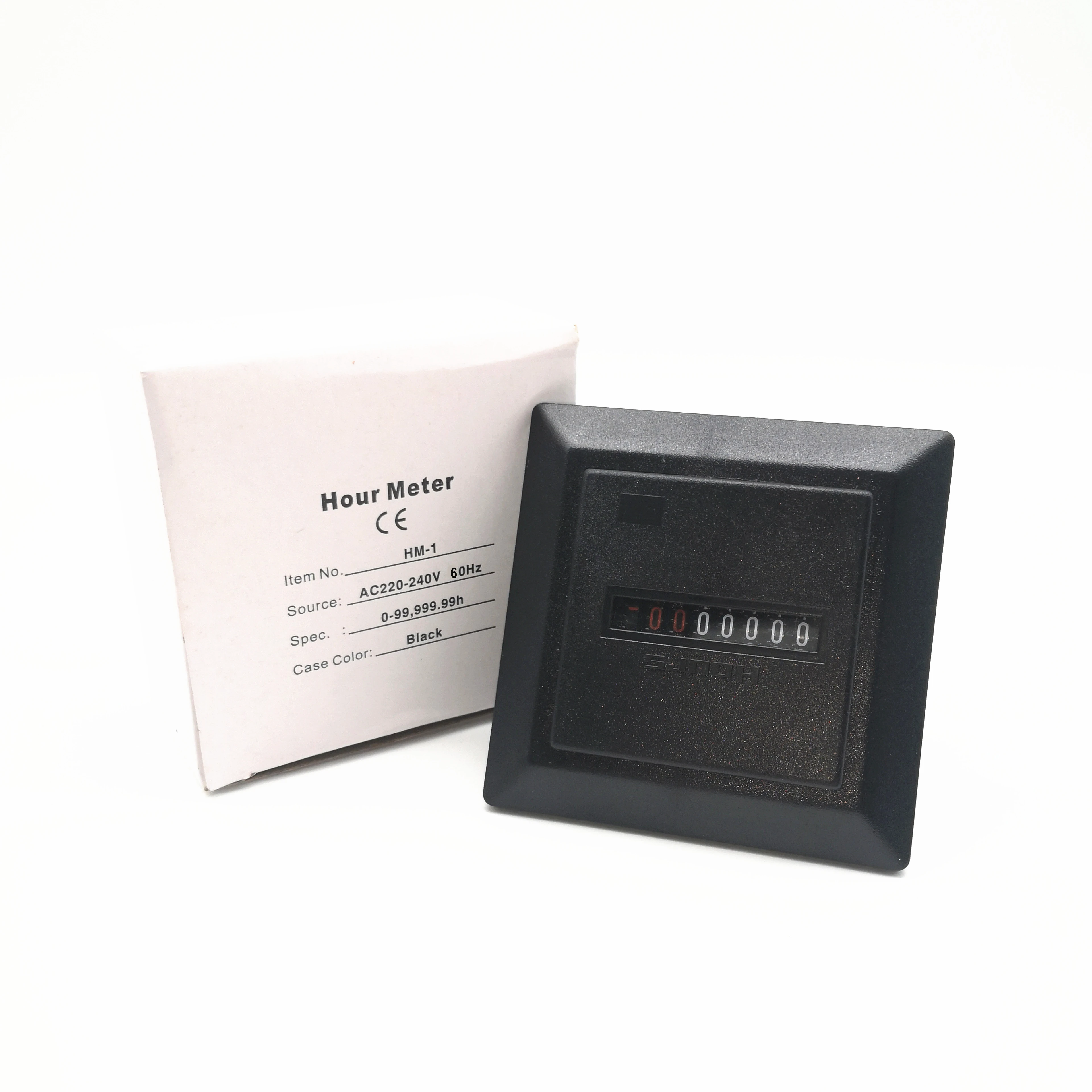 Timer Counter HM-1 Hour meter Black register display AC220-240V 60HZ 0-99,999.99H