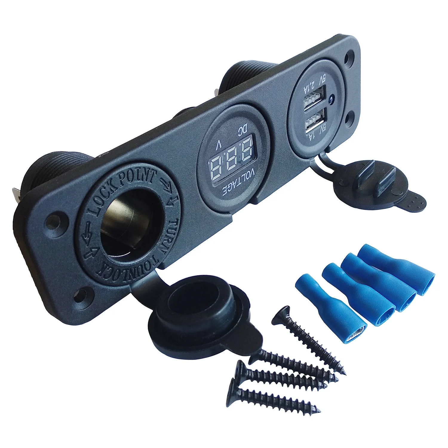 12 В двойная Водонепроницаемая прикуриватель с USB-разъемом, панель для модификации автомобиля с мониторингом напряжения для автомобиля, лодки, RV