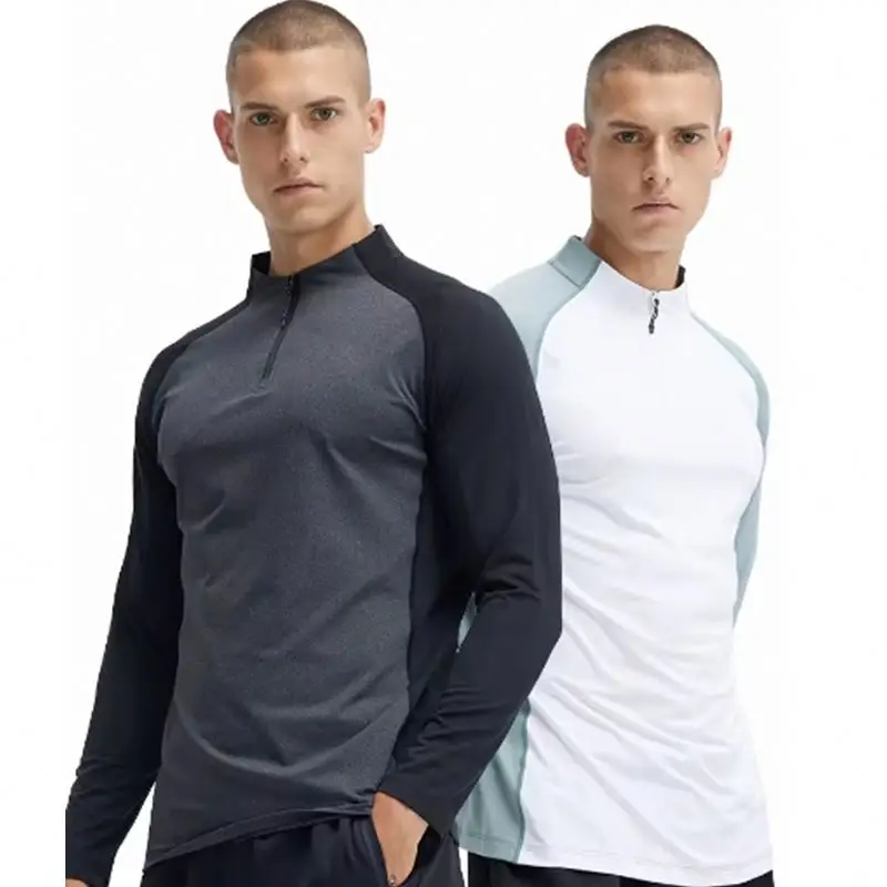 Mens quarter 1/4  zip pullover golf sport shirts custom logo active wear workout running pullover MEN