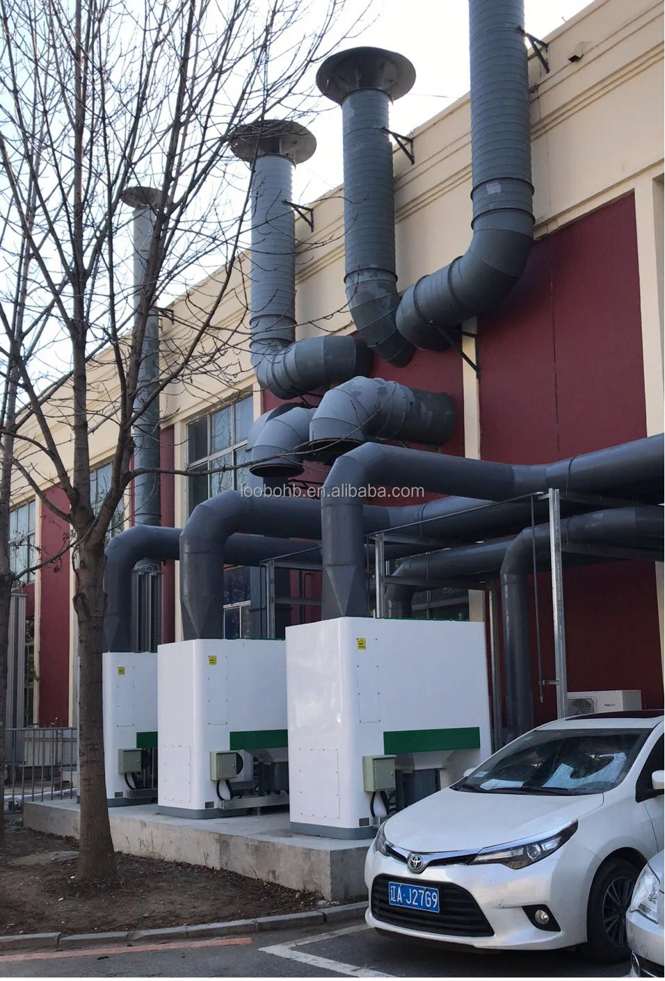 Plasma cutting dust collector for plasma table air filtration with cartridge filter and automatic cleaning system